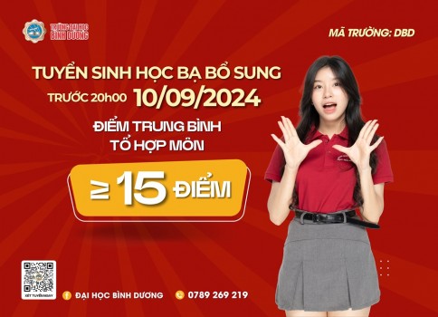 Công bố chỉ tiêu xét tuyển bổ sung hệ đại học chính quy đến 20g00 ngày 10/09/2024