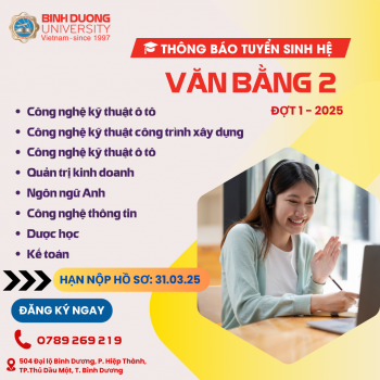 Thông báo tuyển sinh Văn bằng 2 đợt 1 năm 2025