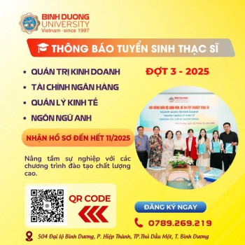 Thông báo tuyển sinh trình độ thạc sĩ đợt 3 năm 2025