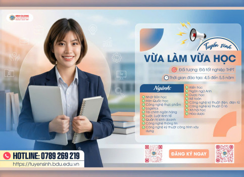Tuyển sinh trình độ đại học, hình thức đào tạo vừa làm vừa học, đợt 1 năm 2026
