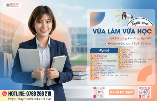 Tuyển sinh trình độ đại học, hình thức đào tạo vừa làm vừa học, đợt 1 năm 2026