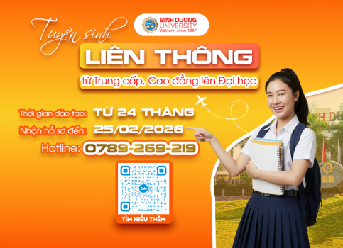 Tuyển sinh liên thông giữa trình độ TCCN, cao đằng với trình độ Đại học hình thức đào tạo chính quy, vừa làm vừa học, đợt 1 năm 2026
