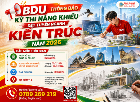 Thông báo về kỳ thi năng khiếu xét tuyển ngành kiến trúc năm 2026