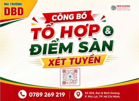 Trường Đại học Bình Dương (Mã trường: DBD) chính thức công bố các khối xét tuyển và điểm sàn hệ đại học chính quy