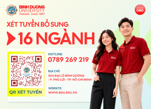 Trường Đại học Bình Dương chính thức nhận hồ sơ xét tuyển bổ sung năm 2026