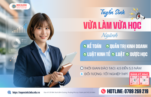 Tuyển sinh trình độ đại học, hình thức đào tạo vừa làm vừa học đợt 3 2026