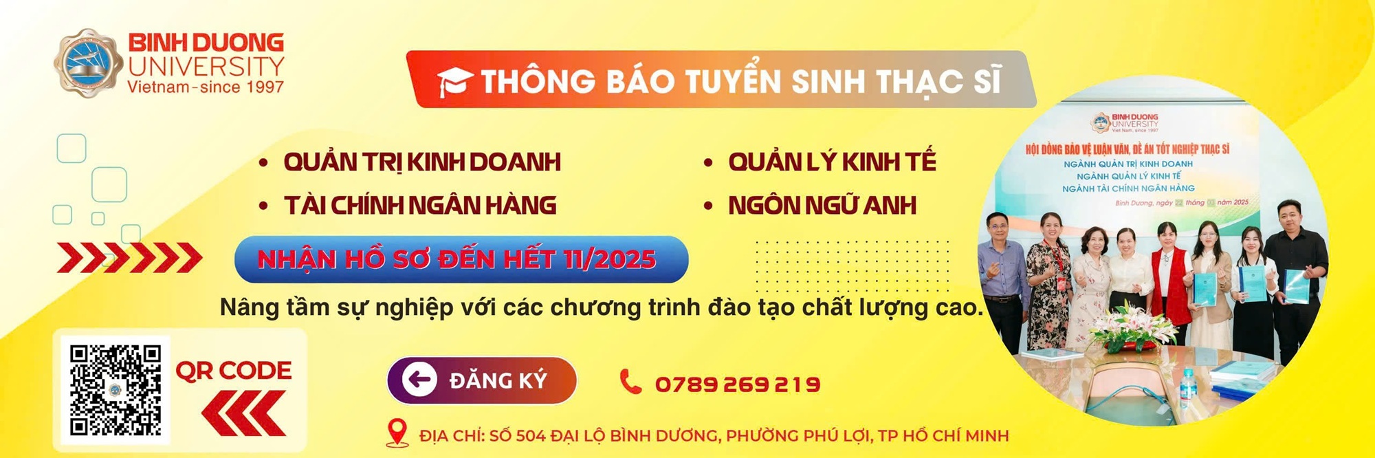 Thông báo tuyển sinh trình độ thạc sĩ đợt 3 năm 2025 banner