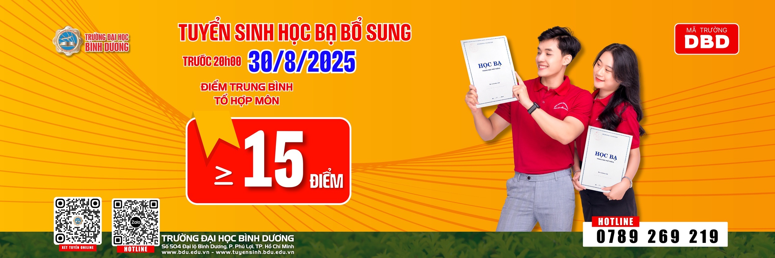 TRƯỜNG ĐẠI HỌC BÌNH DƯƠNG XÉT TUYỂN BỔ SUNG slider