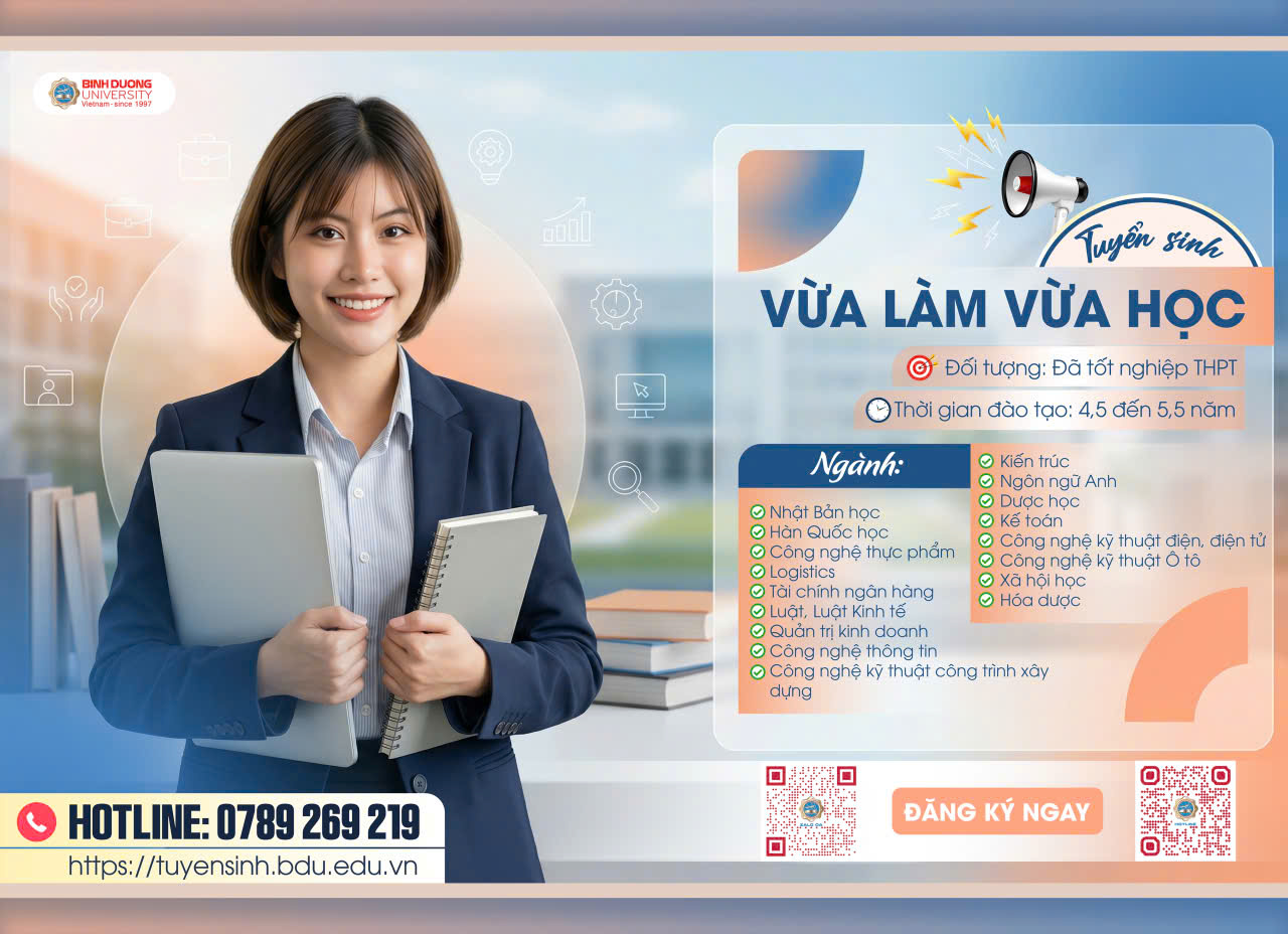 banner Tuyển sinh trình độ Đại học, hình thức đào tạo vừa làm vừa học, đợt 1 năm 2026